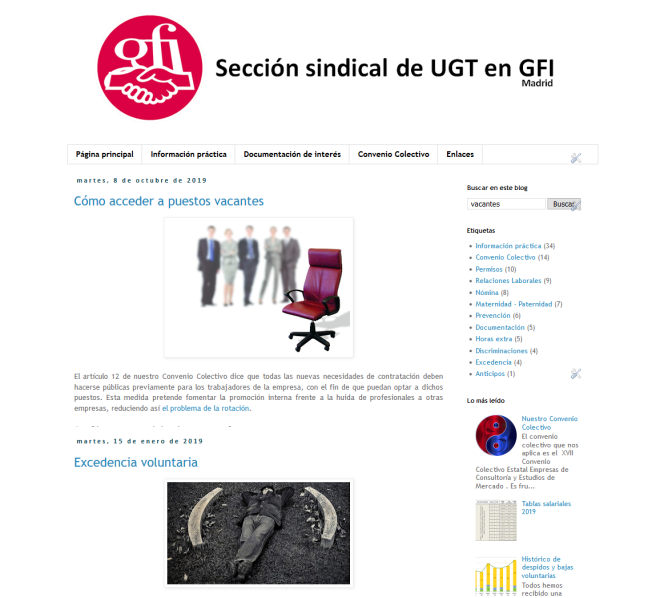 Comité de empresa GFI Informática - Portal Pantallazo